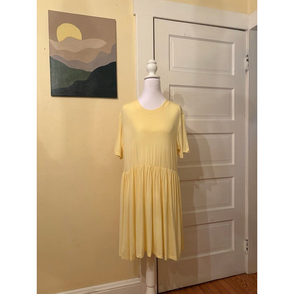 Women’s T-shirt dress Agnes & Dora vintage classic butter yellow knee length
